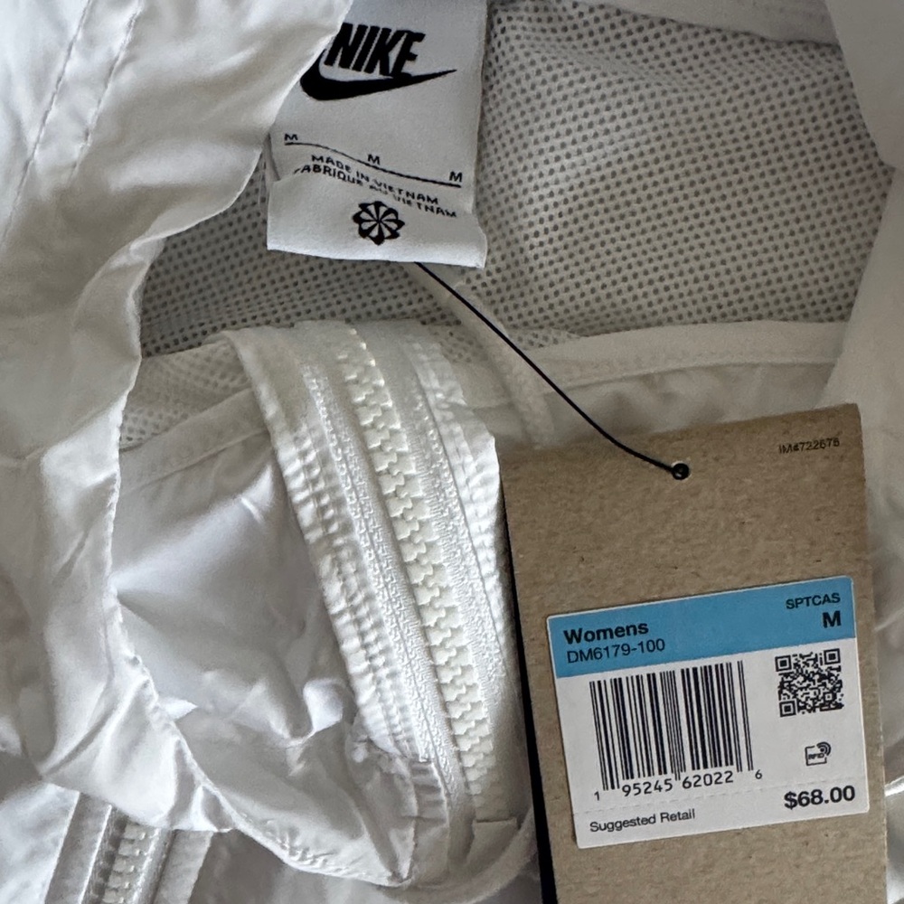 NWT Nike White windbreaker - Picture 2 of 2